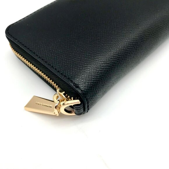 Michael Kors Black Leather Jet Set Large Flat Multifunction Smartphone Wristlet - Picture 9 of 12